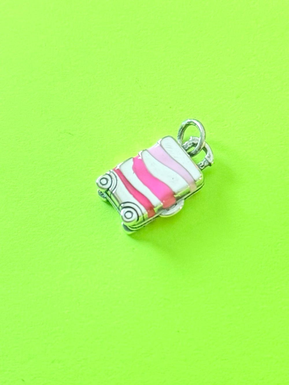 James AveryPink Striped Suitcase Luggage Charm Pendant
